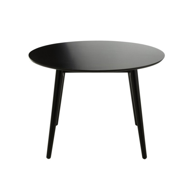 Table à manger ronde 105cm en bois noir TAJIA