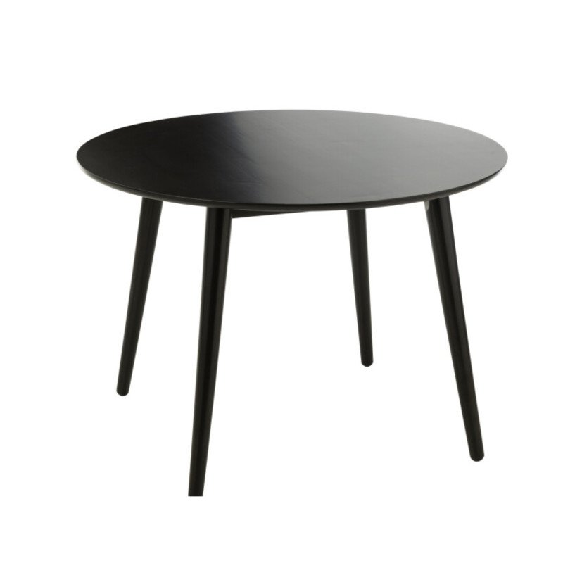 Table à manger ronde 105cm en bois noir TAJIA