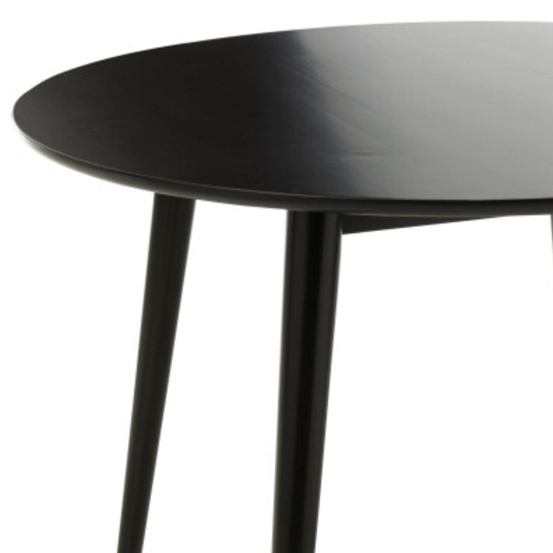 Table à manger ronde 105cm en bois noir TAJIA