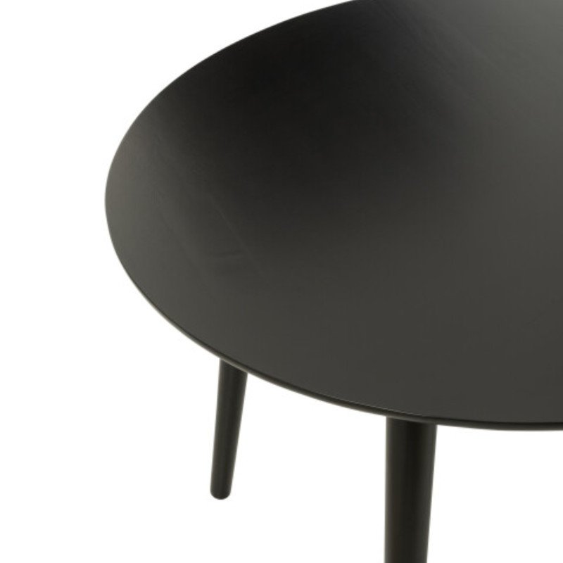 Table à manger ronde 105cm en bois noir TAJIA