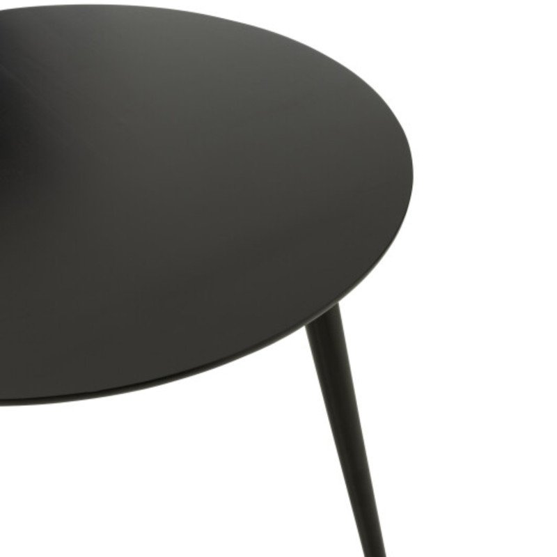 Table à manger ronde 105cm en bois noir TAJIA