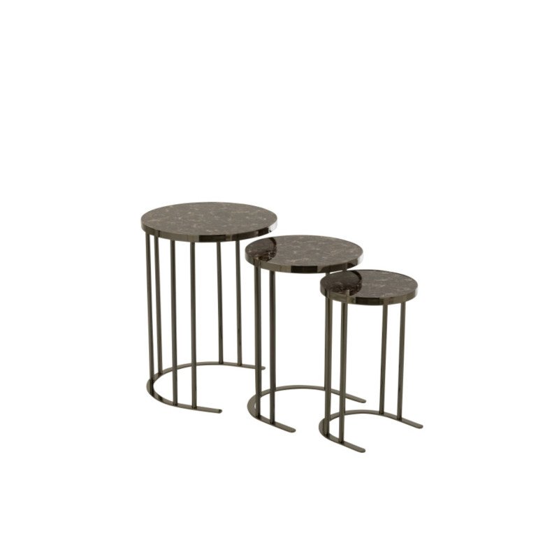 Set de 3 tables d'appoint effet marbre MARRA