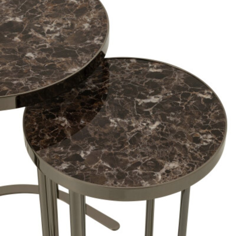 Set de 3 tables d'appoint effet marbre MARRA