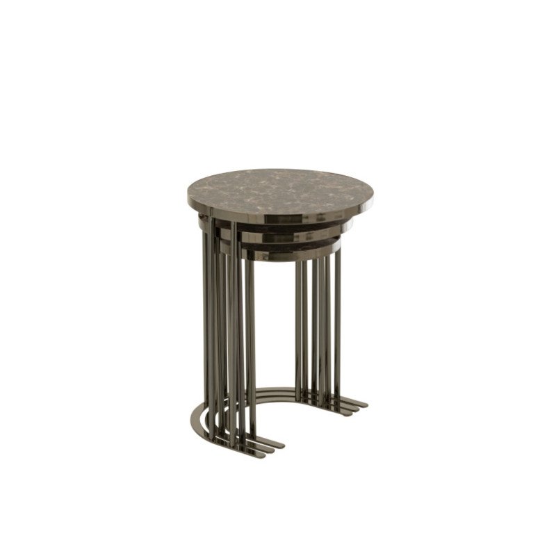 Set de 3 tables d'appoint effet marbre MARRA