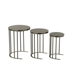 Set de 3 tables d'appoint effet marbre MARRA