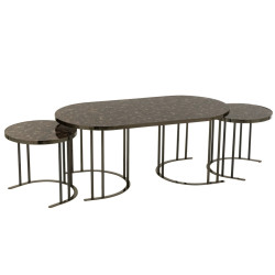 Set de 3 tables basses effet marbre MARRA