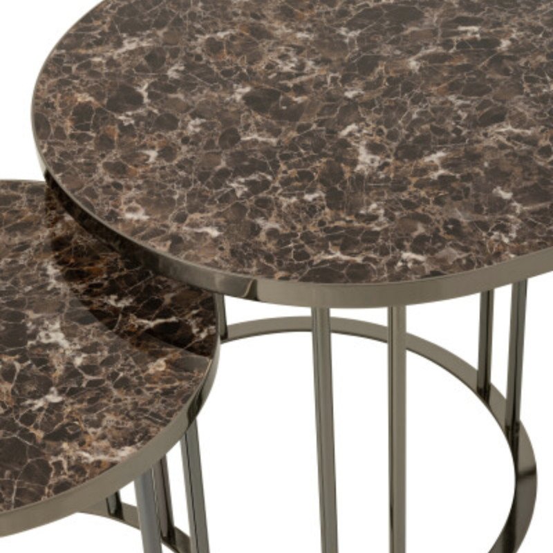 Set de 3 tables basses effet marbre MARRA