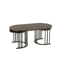 Set de 3 tables basses effet marbre MARRA