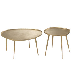 Set de 2 tables basses en métal doré VIXIE