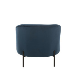 Fauteuil moderne arrondi en velours bleu TOOX