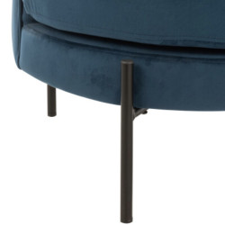 Fauteuil moderne arrondi en velours bleu TOOX