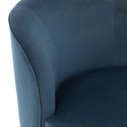 Fauteuil moderne arrondi en velours bleu TOOX