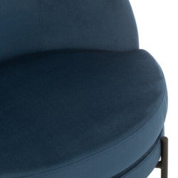 Fauteuil moderne arrondi en velours bleu TOOX