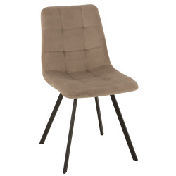 Lot de 2 chaises en velours matelassé taupe GABAN