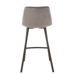 Lot de 2 tabourets modernes en velours gris GABAN