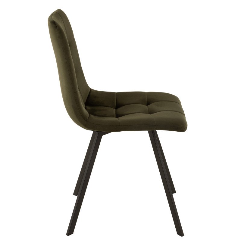 Lot de 2 chaises en velours vert WAX