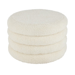 Pouf rond 65 cm en tissu bouclé VIZAO