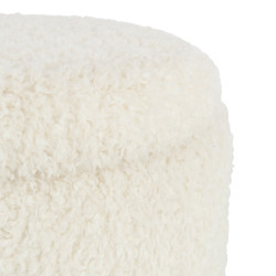 Pouf ovale avec coffre en tissu bouclé ZIKY