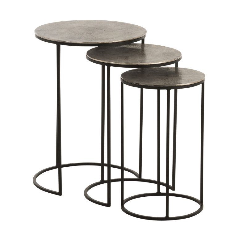 Set de 3 tables d'appoint modernes en aluminium TWISTA