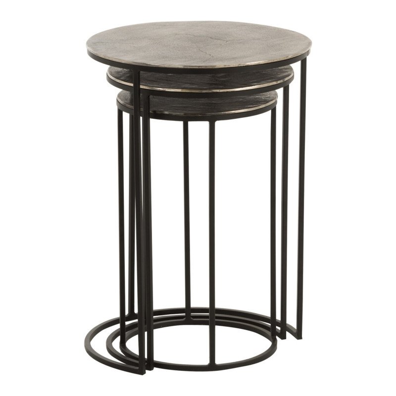 Set de 3 tables d'appoint modernes en aluminium TWISTA