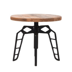 Table d'appoint industrielle métal bois FLINTSTONE