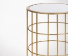 Table d'appoint circulaire métal doré style art déco SATURNE