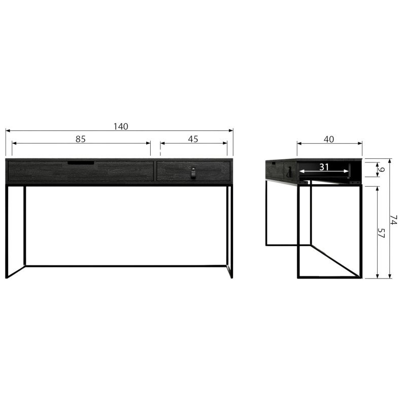 Console d'entrée moderne bois massif SILAS - Woood