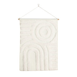 Tenture murale moderne en tissu beige NETYA