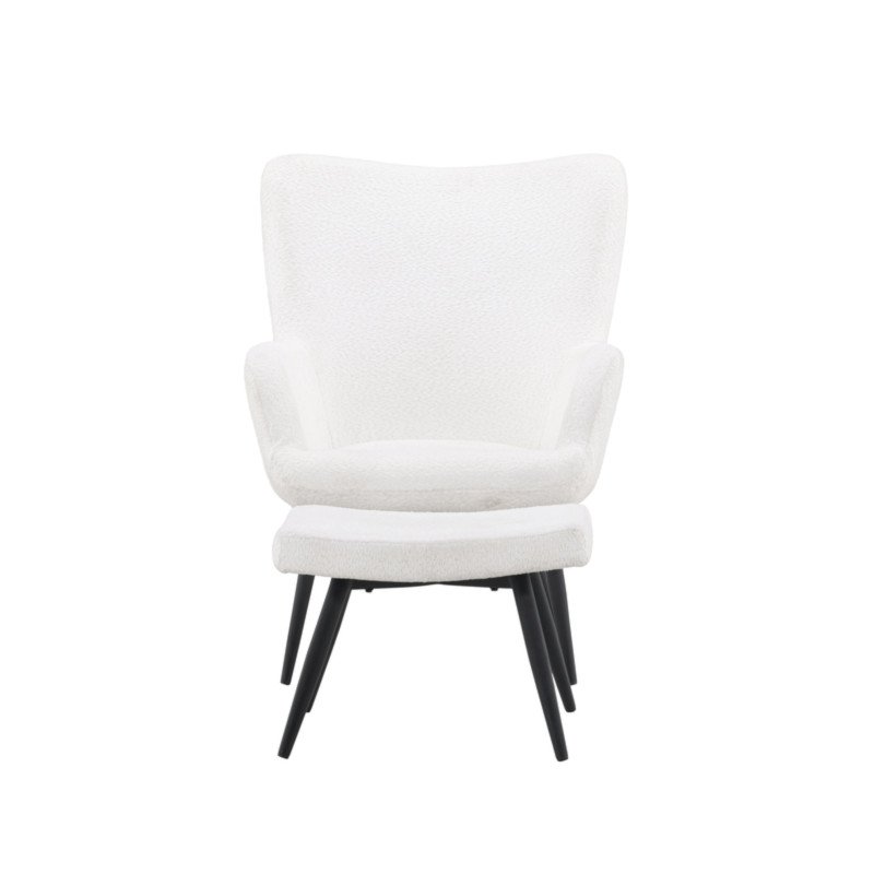 Fauteuil en tissu polaire blanc COFIO