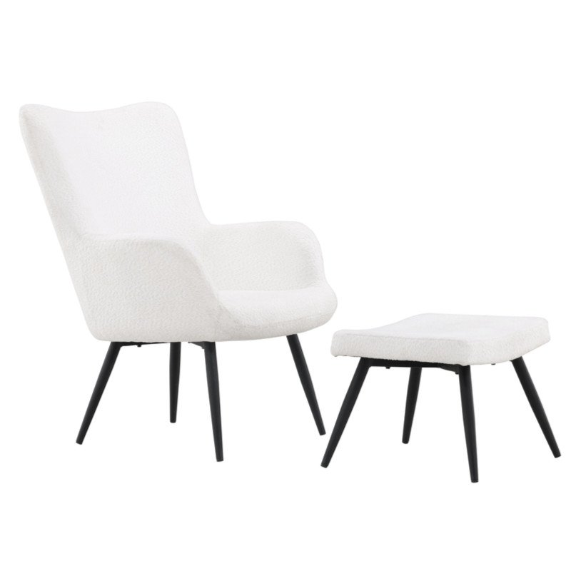 Fauteuil en tissu polaire blanc COFIO