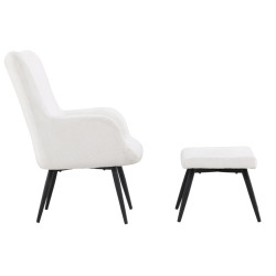 Fauteuil en tissu polaire blanc COFIO