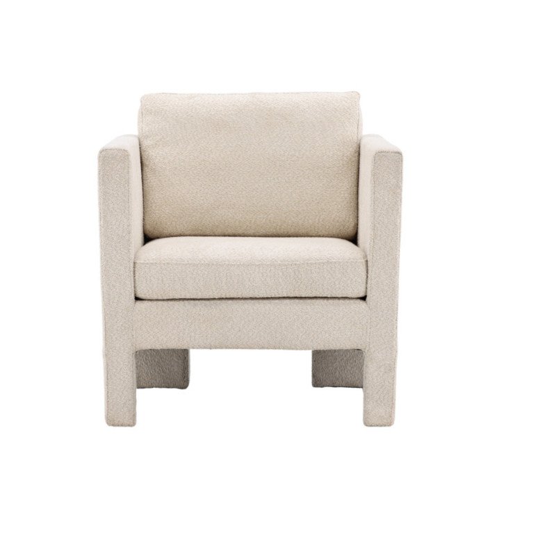 Fauteuil en tissu polaire beige RAZA