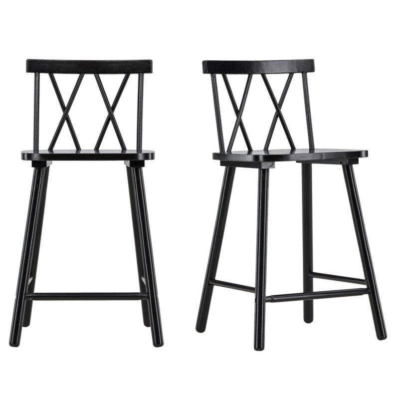 Lot de 2 chaises de bar en bois MOTY