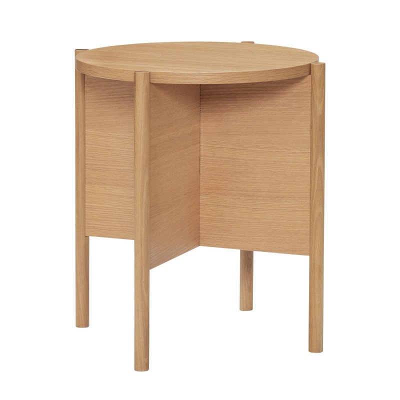 Table d'appoint ronde pieds en croix en bois HAZELA