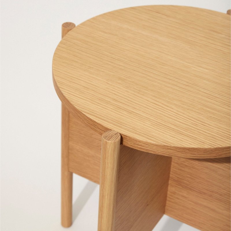 Table d'appoint ronde pieds en croix en bois HAZELA