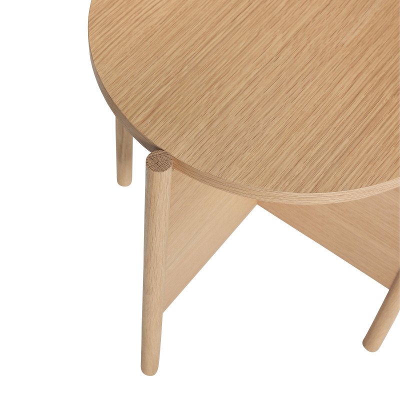 Table d'appoint ronde pieds en croix en bois HAZELA