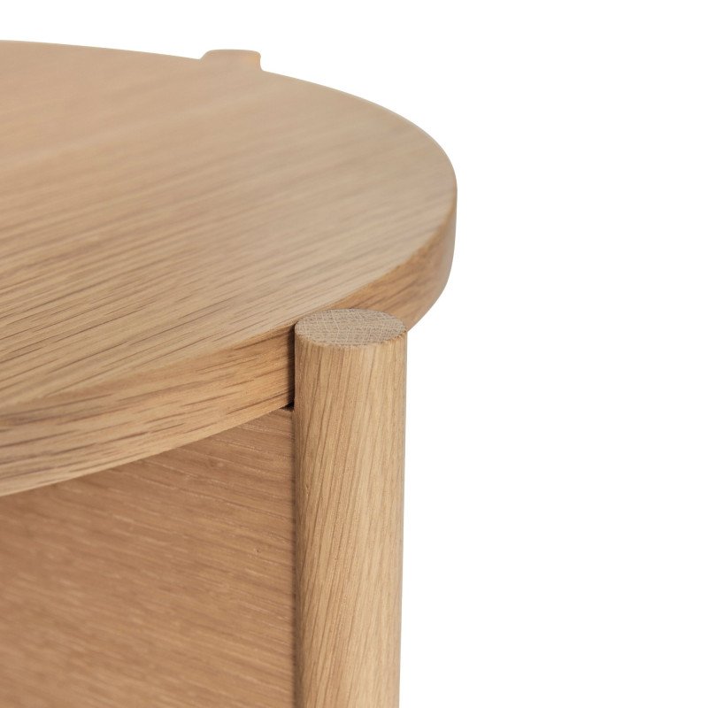 Table d'appoint ronde pieds en croix en bois HAZELA