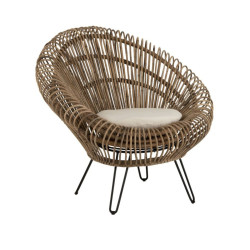 Fauteuil de jardin design en rotin naturel BLAIR, marque J-line