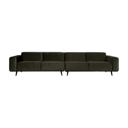 Grand canapé 372cm 4-5pl velours véritable style moderne - BePureHome