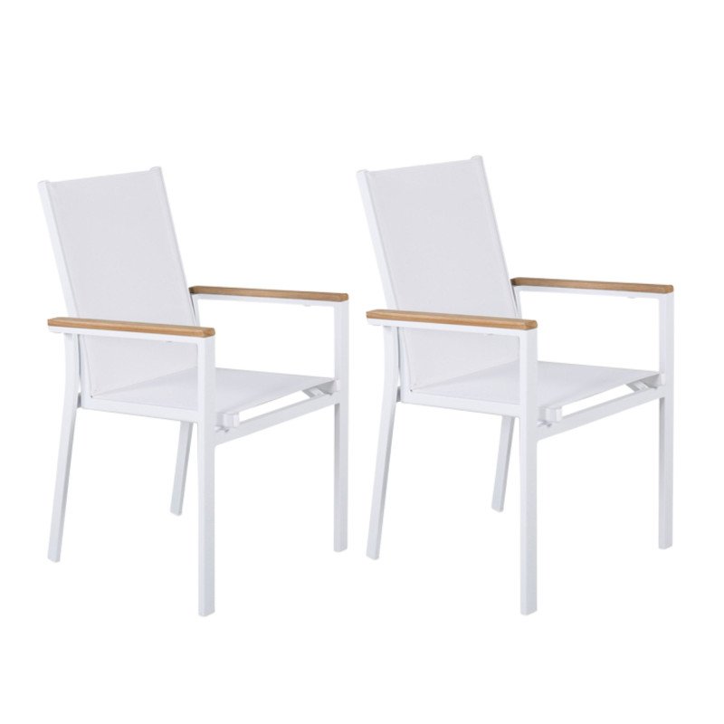 Lot de 2 chaises de jardin scandinave BECCA