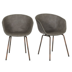 Lot 2 chaises aspect cuir design vintage - pas chère - envoi en EU