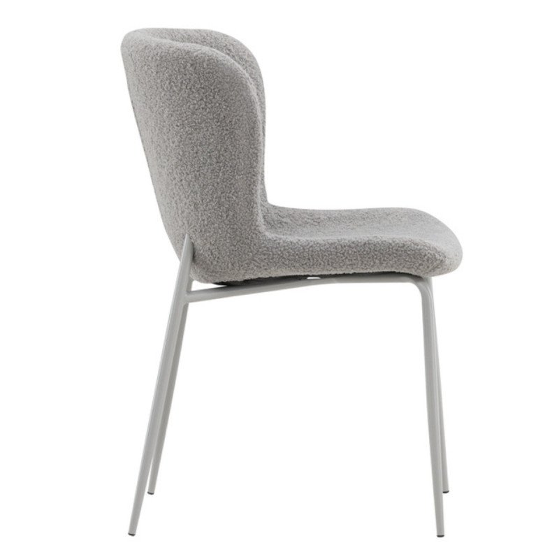 Lot de 2 chaises en tissu bouclé gris MELYO