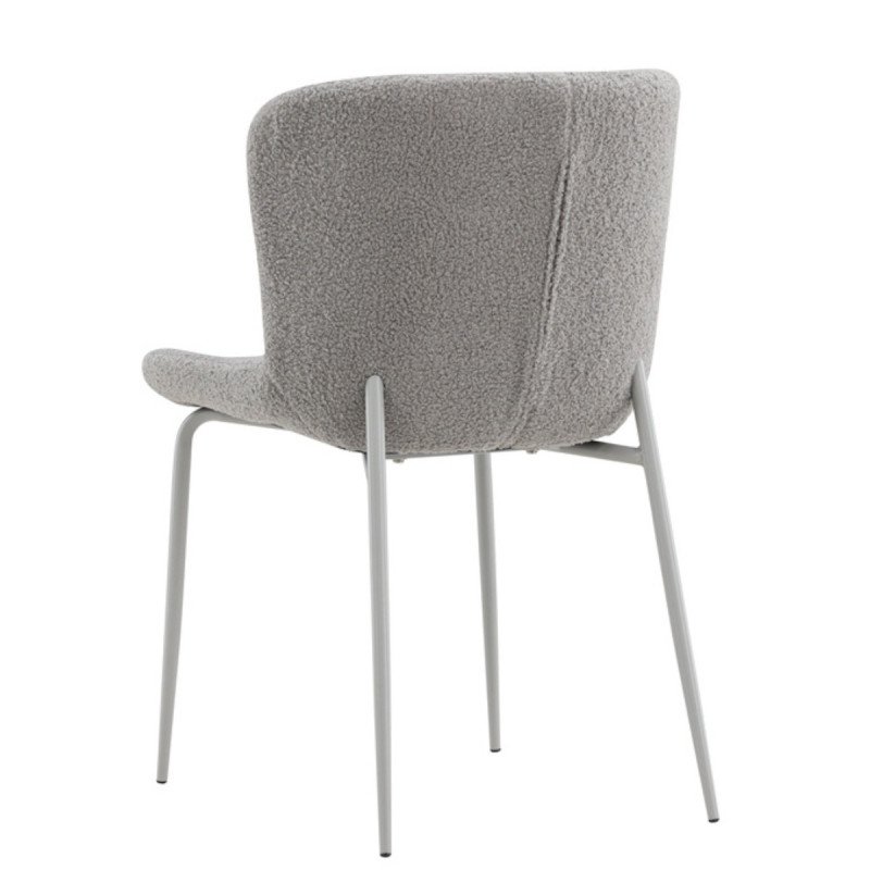 Lot de 2 chaises en tissu bouclé gris MELYO