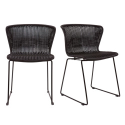 Lot de 2 chaises aspect rotin KASSIS - Intérieur exterieur