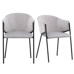 Lot de 2 chaises moderne en velours JAVI