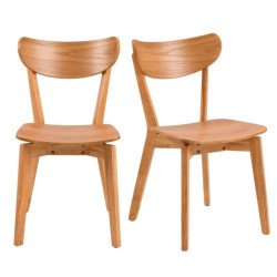 Lot de 2 chaises modernes en bois ROXIF