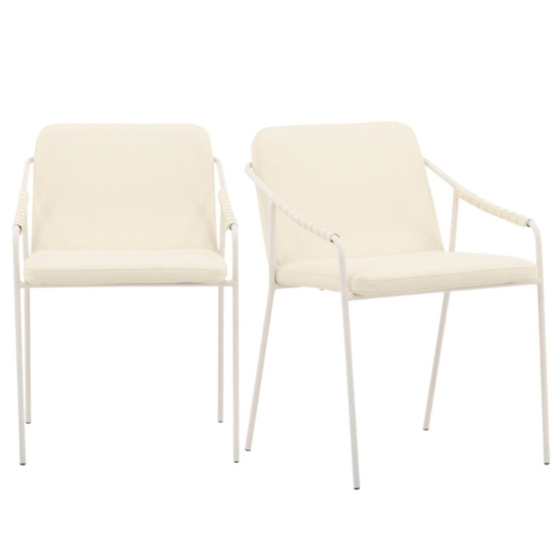 Lot de 2 chaises tendance en simili blanc CRISTIALA