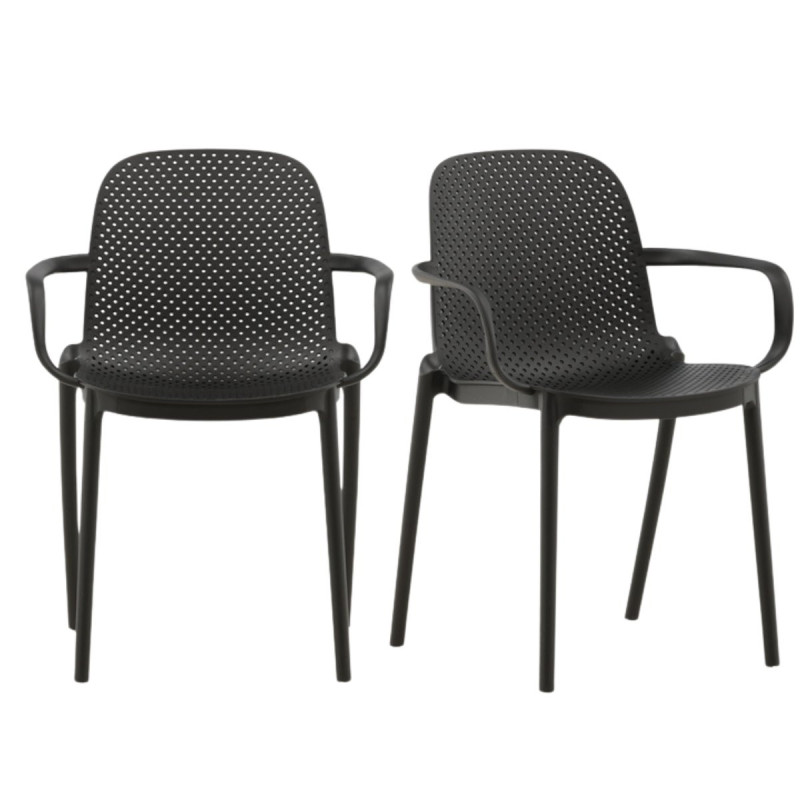 Chaise moderne en plastique durable noir ISAIH