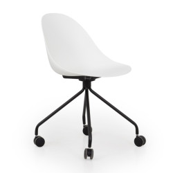 Chaise de bureau SWIMMY à roulette, existe en noir et blanc