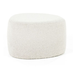 Pouf ovale en tissu bouclé BILY, 2 tailles disponibles